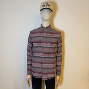 Goodfellow & Co Men's Striped Flannel Long Sleeve Shirt - Size S